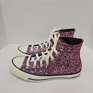 Converse Purple and White High-Top Sneakers